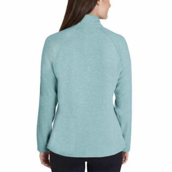 Eddie Bauer Womens Mock Neck Fleece Quarter Zip Pullover--Sea Blue - Picture 2 of 8